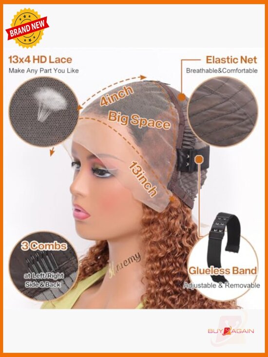 13x4 HD Lace Front Bob Wig Human Hair Deep Wave Pre Plucked Glueless Short Wear main image 4